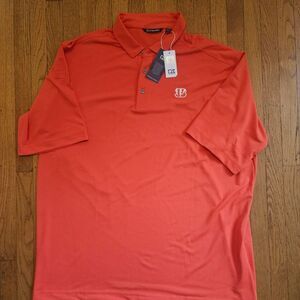 Cincinnati Bengals Cutter & Buck Short Sleeve Polo Knit Shirt Size 2XT